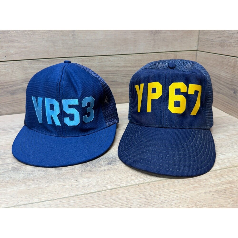 Vintage US Military Navy Snapback Hats Caps - Lot of 2